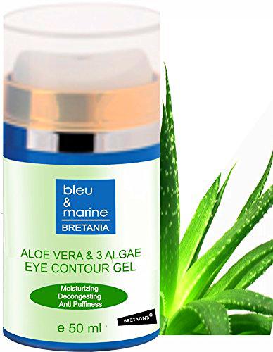 Gel Aloe Vera &amp; Algas Contorno de Ojos 50 ml ● Anti arrugas Hidratante Anti Ojeras ● made in France