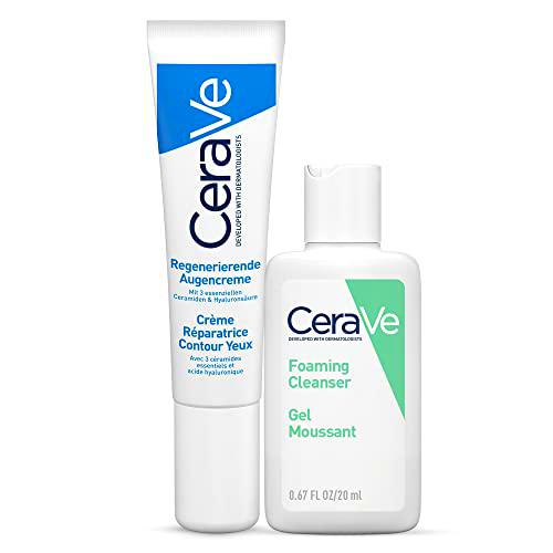 CeraVe Crema para contorno de ojos reparadora para bolsos y ojeras con ácido hialurónico y niacinamida