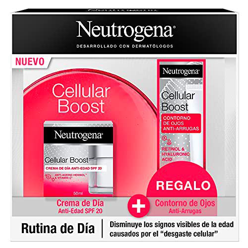 Neutrogena Cellular Boost Pack Antiedad, Crema Hidratante Facial y Contorno de Ojos