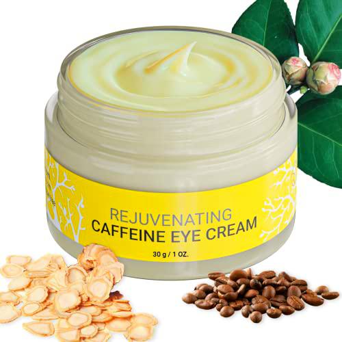 Crema de ojos con cafeína y ginseng para ojeras, hinchazón y arrugas y bolsas rughe