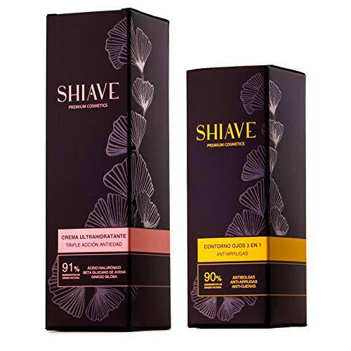 Shiave Ritual Pack Belleza Facial: CONTORNO DE OJOS ANTIARRUGAS 15ml + CREMA ULTRAHIDRATANTE ANTIEDAD 50ml