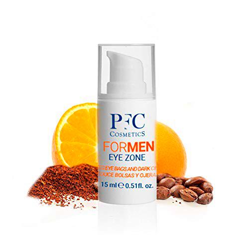 PFC Cosmetic Men - Contorno de Ojos Antiedad Antiarrugas Hidratante Rejuveecedor para Hombre Eye Zone Disminuye bolsas y ojeras con Aloe Vera