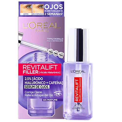 L'Oréal Paris Revitalift Filler Sérum de Ojos con Ácido Hialurónico y Cafeína